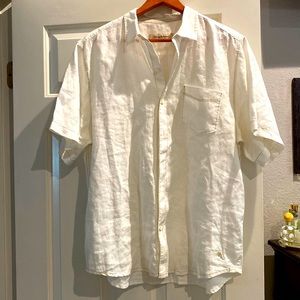 Men’s Tommy Bahama linen shirt, size large white